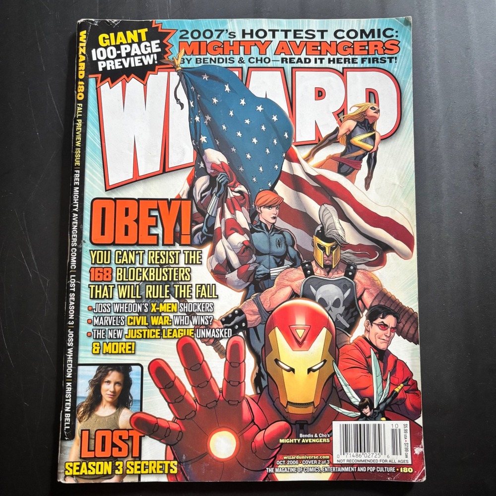 Wizard Magazine #180 Oct 2006 Iron Man Mighty Avengers Preview Marvel